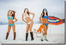 Donne in bikini in Siberia