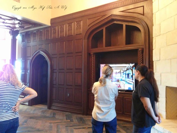Confessional Wall on living room side with built in tv area.jpg Confessional Wall on living room side with built in tv area