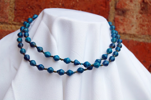 Long Paper Bead Necklace