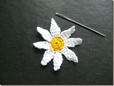 Tiny needle lace daisy - 3-d