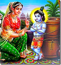 Yashoda tying up Krishna