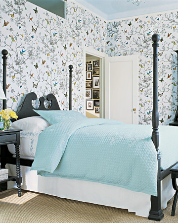 For me, it's all about the wallpaper in Susan Lyne's guest bedroom.
