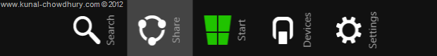 Share Option in Windows 8 Charm Bar