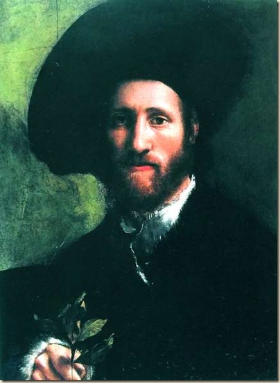 Camillo Boccaccino, Portrait d'homme avec un rameau de laurier Camillo Boccaccino, Portrait d'homme avec un rameau de laurier