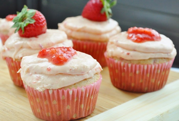Sprinkles Strawberry Cupcakes with Strawberry Frosting
