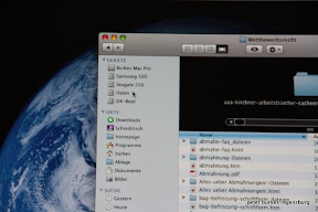 Die Festplatte wird sofort erkannt und im Finder angezeigt. Hier hat sie einen Namen, den sie in einem früheren PC bekommen hat.
