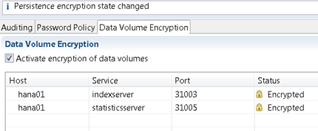HANA volume encryption encrypted HANA volume encryption encrypted