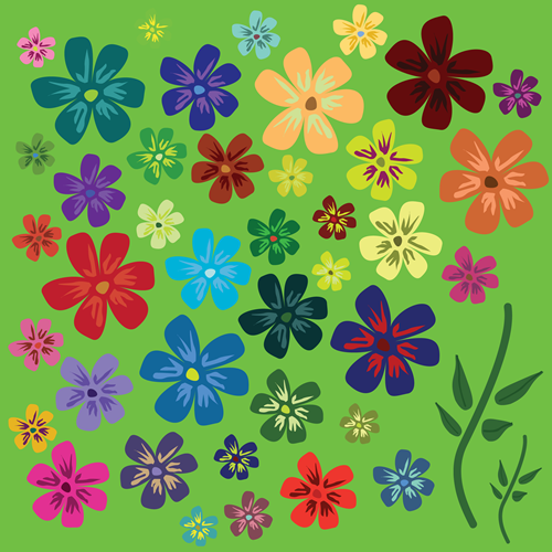 Vector - Flowers_green_BG by DragonArt Vector - Flowers_green_BG by DragonArt