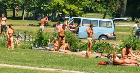Girls Walking Naked In Public Park