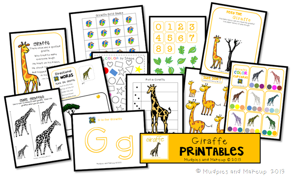 Giraffe Preschool Printable Pack FREE Giraffe Preschool Printable Pack FREE