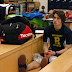 Chris ices his bruised knees