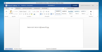 Microsoft Word Online in Chromium su Linux
