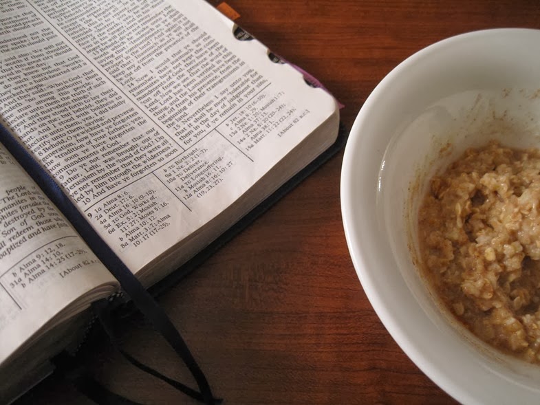 missionary breakfast oatmeal and scriptures