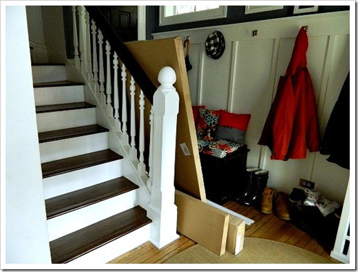 Entry with Ikea bed frame