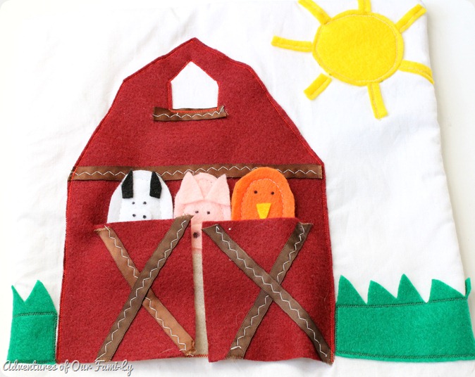 Quiet book farm finger puppets
