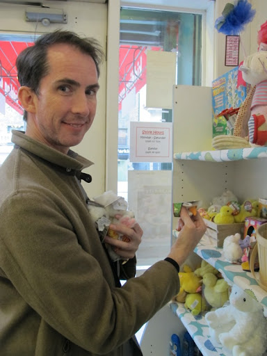 They had so many wind-up chicks and bunnies.