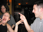 I warn Joan to stop acting like an undead zombie so that we don't get kicked out.