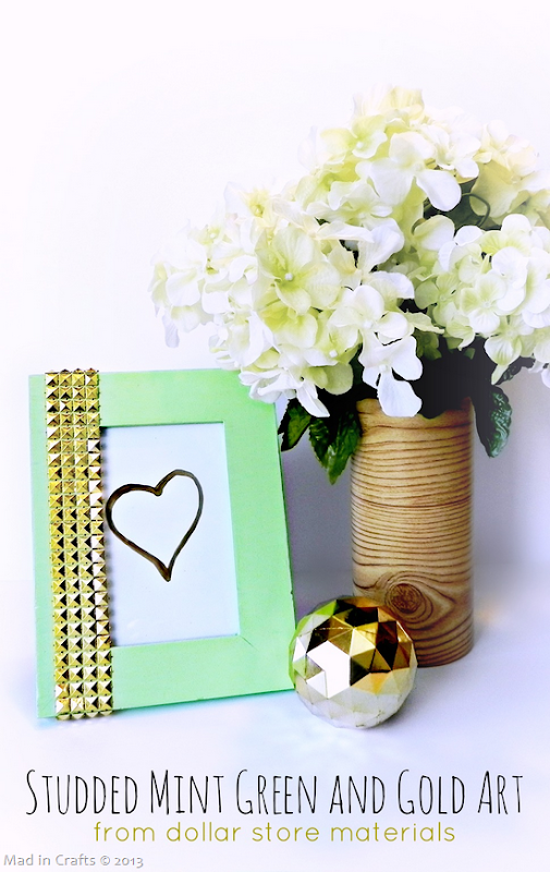 Studded Mint Green and Gold Art