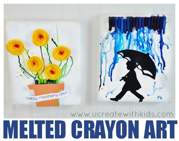 Melted Crayon Art tutorial at ucreatewithkids.com