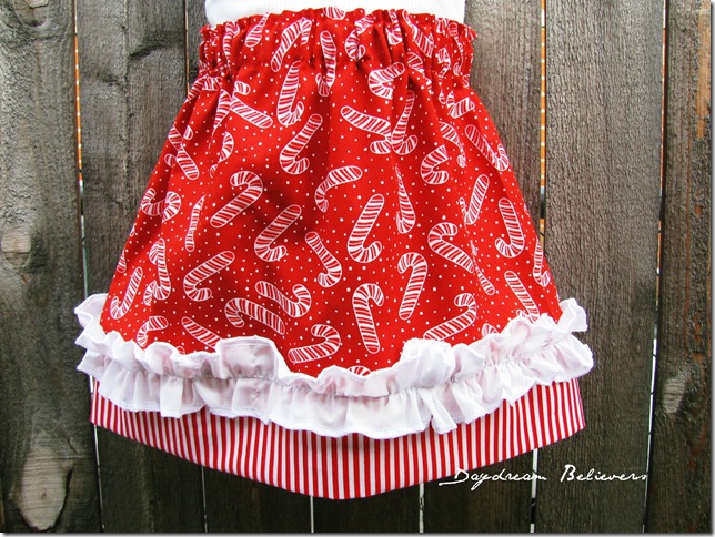 one of a kind candy cane christmas ruffle skirt