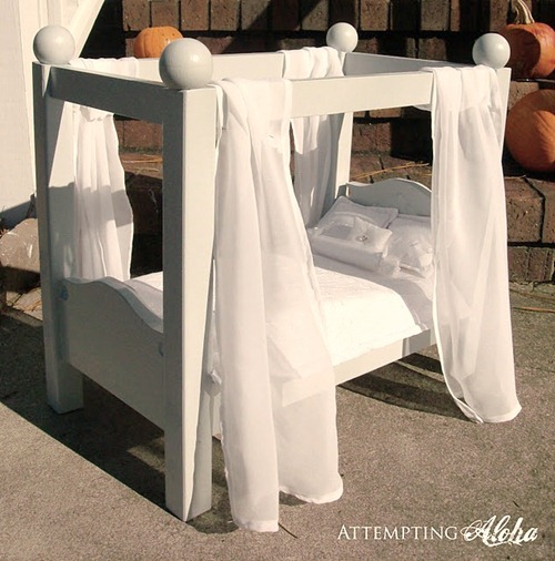 DIY canopy doll bed