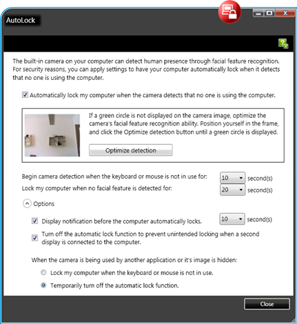 ThinkVantage AutoLock - nastavení