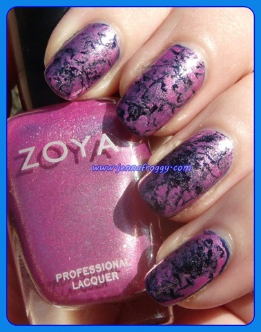 Zoya Rory Saran Wrap over Barry M Navy