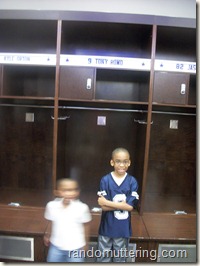 In the locker room in front Romo's locker. 