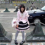 Lolita girl on Jingu bridge in Harajuku in Harajuku, Japan 