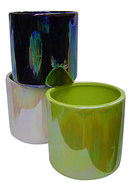Pearl ceramic cylinders.