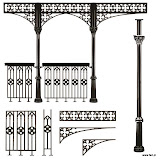 System kolumnad aluminiowych w stylu gotyckim wg projektów XIX-wiecznych. Dla całego systemu oferujemy projekt, konstrukcję oraz montaż.