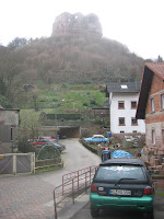 looking up at the Schloss in Frankenstein