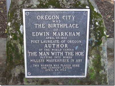 IMG_2863 Edwin Markham Plaque at Carnegie Center in Oregon City, Oregon on August 19, 2006