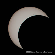 Partial solar eclipse viewed from Mt. Hamilton east of San Jose, California.