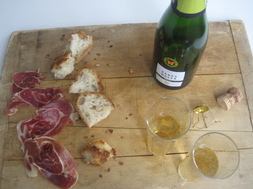 We immediately were transported to Spain when we tasting this cava which some of us thought was reminiscent of sherry.  Paired with Spanish ham and rustic bread, Pares Balta makes for an excellent beginning to a romantic evening.