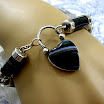 Scottish Agate Bracelet Antique Silver Heart Padlock .JPG