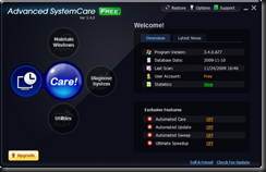 halaman utama advanced systemcare