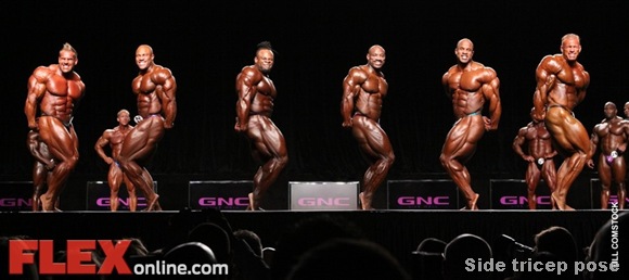 mr olympia comparison - side tricep pose