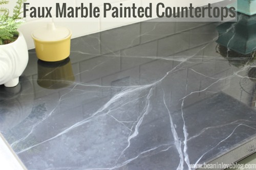 Tutorial on faux marble painted countertops