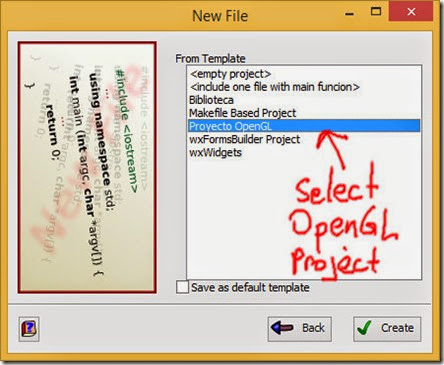 Use OpenGL project template Use OpenGL project template
