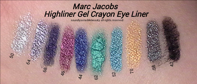 Marc Jacobs High Eye Liner Automatic Gel Crayon/Pencil Swatches of Shades