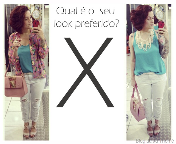 look jeans destroyed, camisa floral e blusa verde (4)