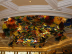 A ceiling of blown-glass flowers at the Bellagio.