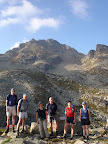 Marmot Tours group on the Col du Calmettes with the Pic Du Rhule in the background