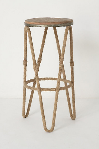A rope accented bar stool. (anthropologie.com) A rope accented bar stool. (anthropologie.com)