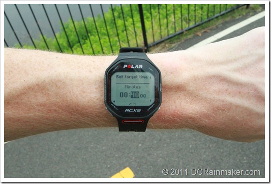 Polar RCX5 Race Pace Target Setting