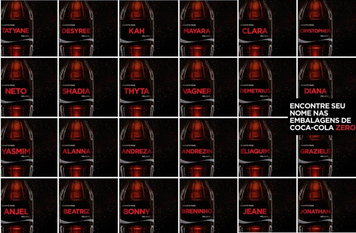 Uma chance para encontrar a Coca Cola Zero com seu NOME. nomes-garrafas-coca-cola-zero