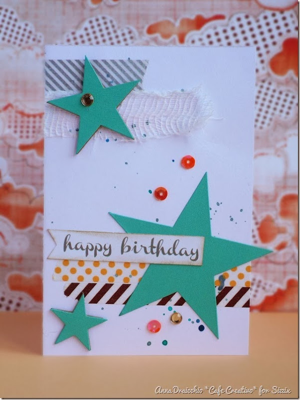 cafe creativo - Anna Draicchio - sizzix big shot - five minute card - stars (1)