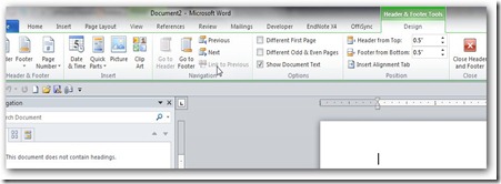 word-header footer bar