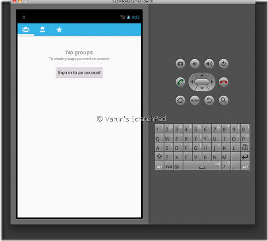 Android 4.0 SDK - Ice Cream Sandwich People app. Unfortunately I was not able to connect my Google account.